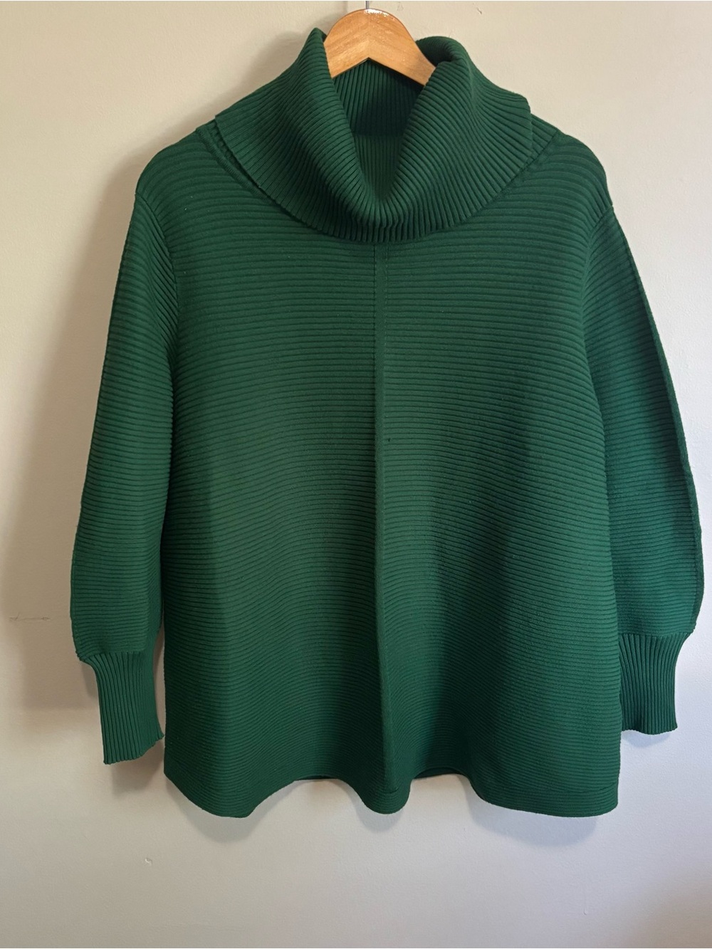 Cyrus Emerald Green Ribbed Cowl Turtleneck Pullover Sweater 1X